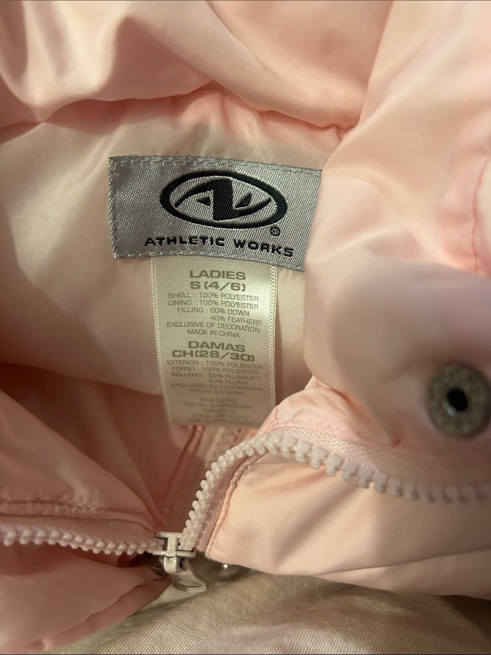 Athletic Works Light Pink Quilted Puffer Vest - Women's Sleeveless Jacket - Picture 9 of 9